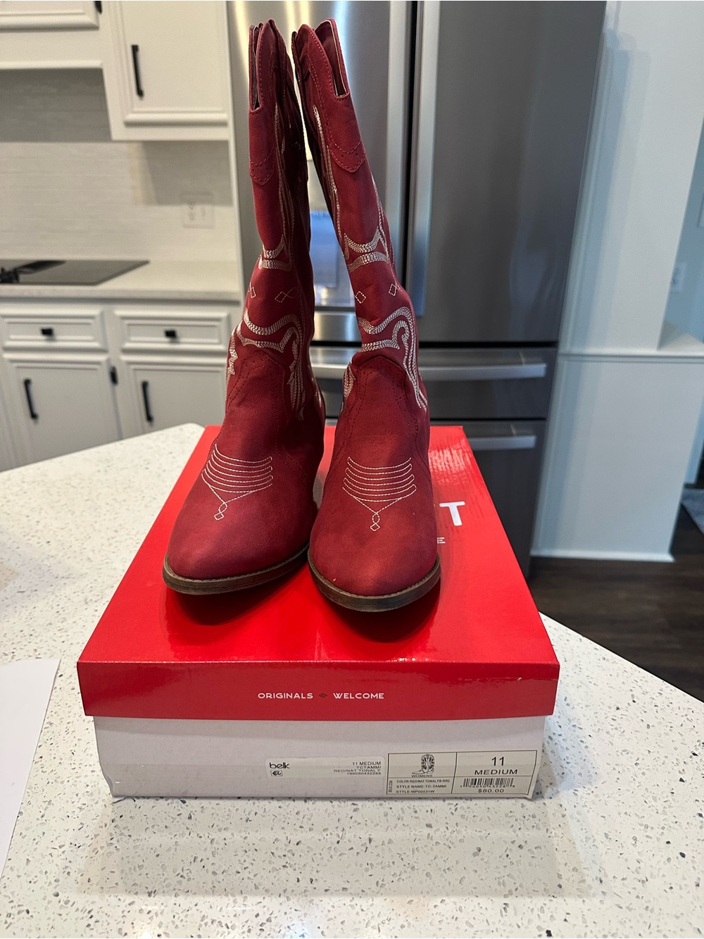 True Craft Red Western-Inspired Heeled Boots